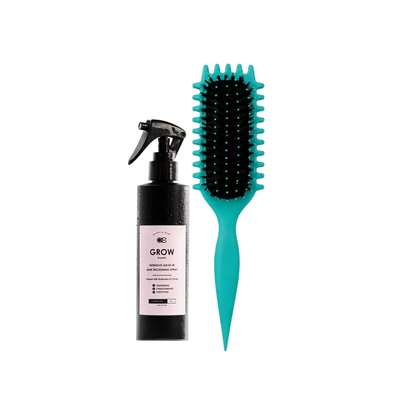 Zynah Curly Brush + Braes Thickening & Growth Spray on ZYNAH