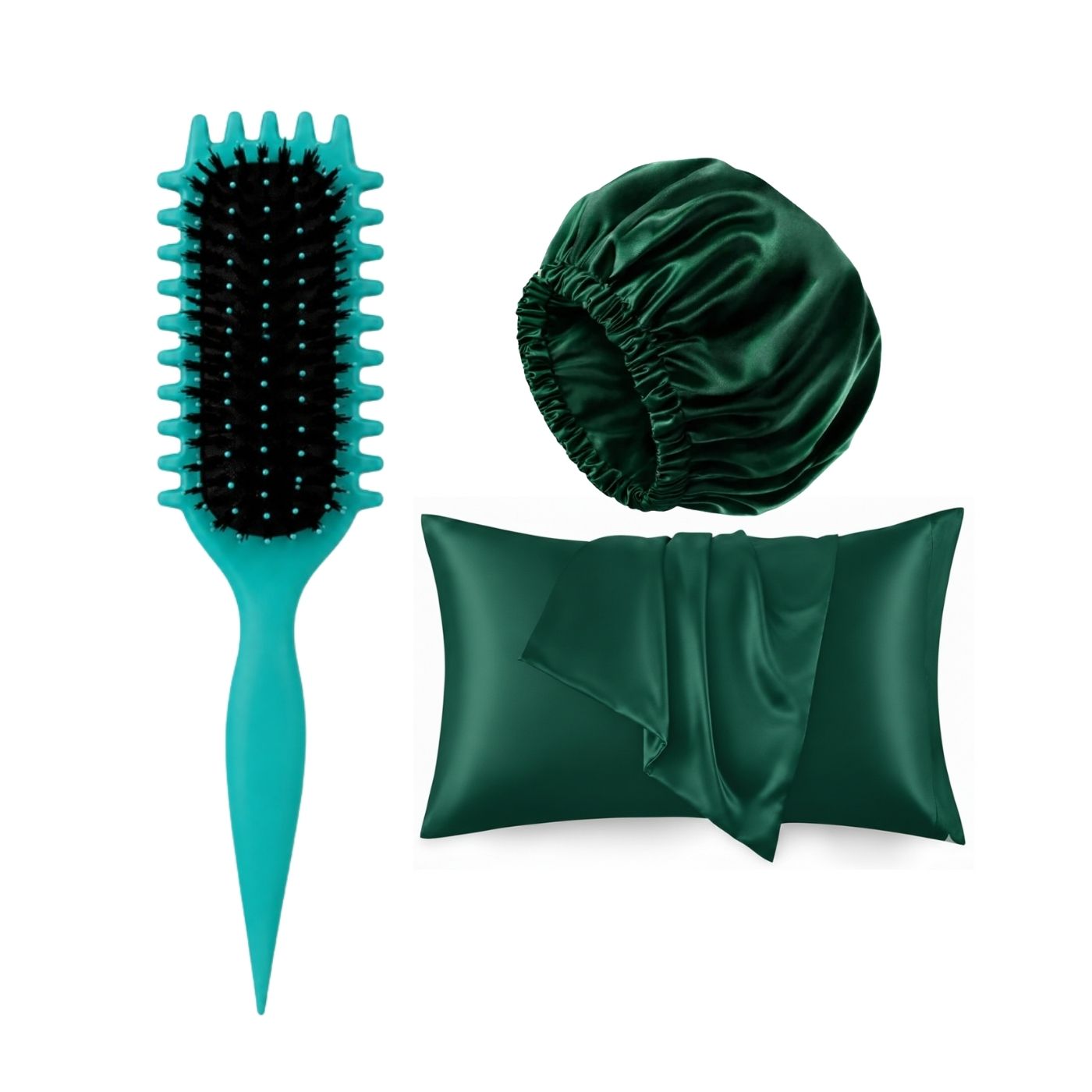 Viral Curly Brush + Satin Hair Bonnet + Satin Pillowcase on ZYNAH