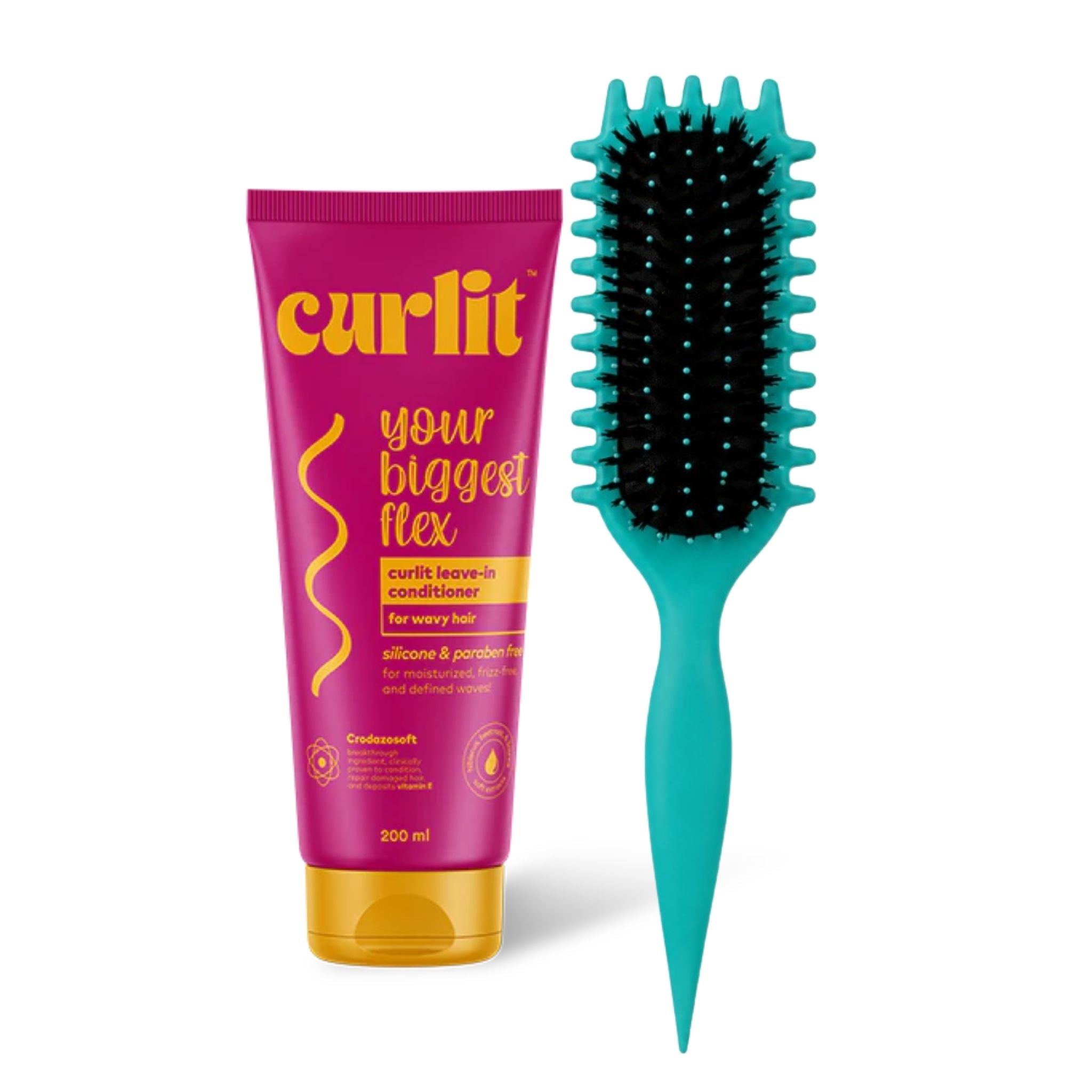 Curlit Wavy Leave-in + Curly Hair Styling & Defining Brush on ZYNAH