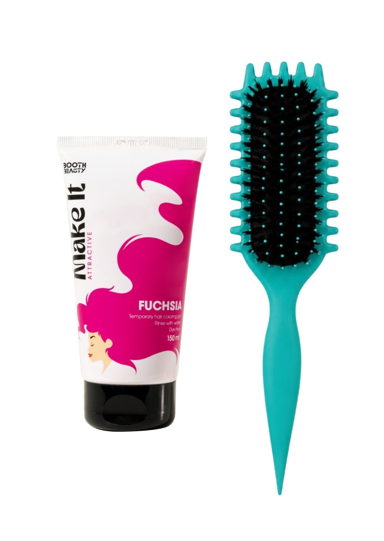 Viral Curly Hair Brush +Make It Temporary Hair Coloring Gel