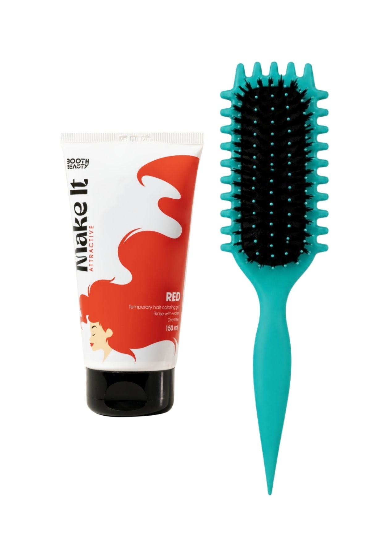 Viral Curly Hair Brush +Make It Temporary Hair Coloring Gel