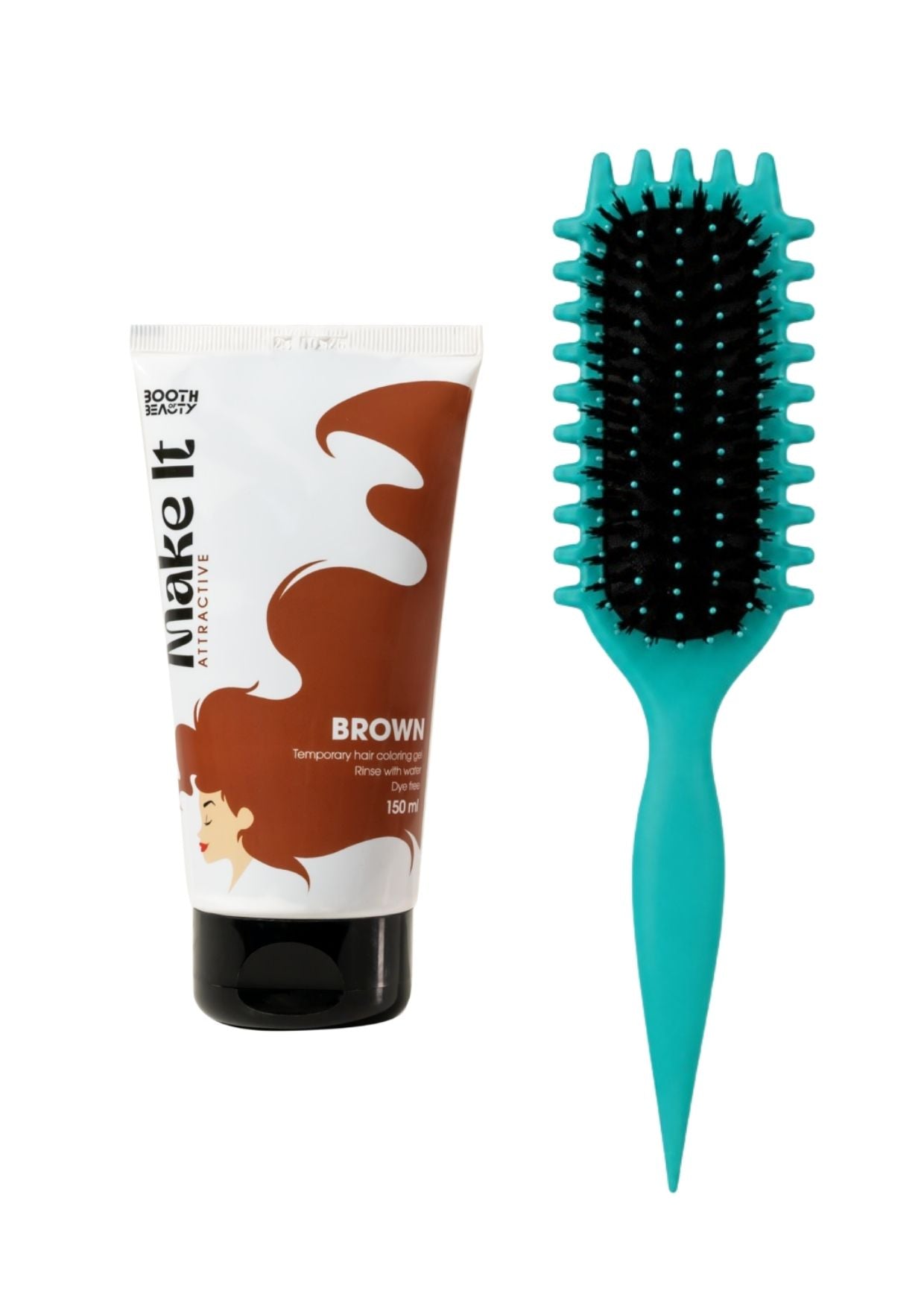 Viral Curly Hair Brush +Make It Temporary Hair Coloring Gel