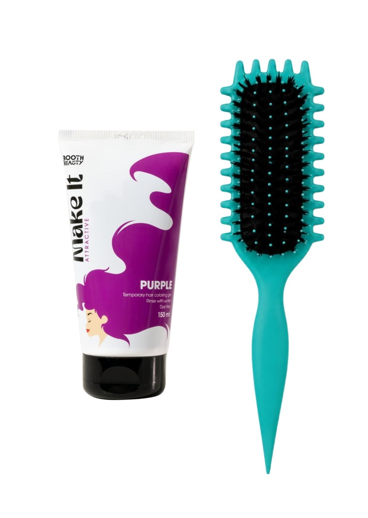 Viral Curly Hair Brush +Make It Temporary Hair Coloring Gel