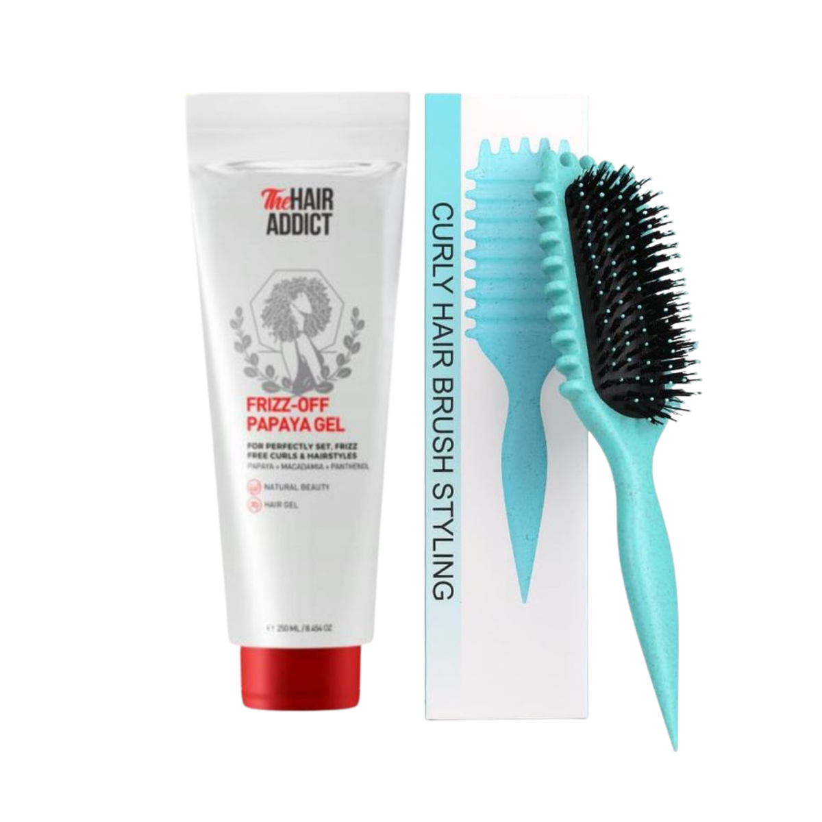 Viral Curly Hair Styling & Defining Brush + The Hair Addict Frizz Off Papaya Hair Gel on ZYNAH