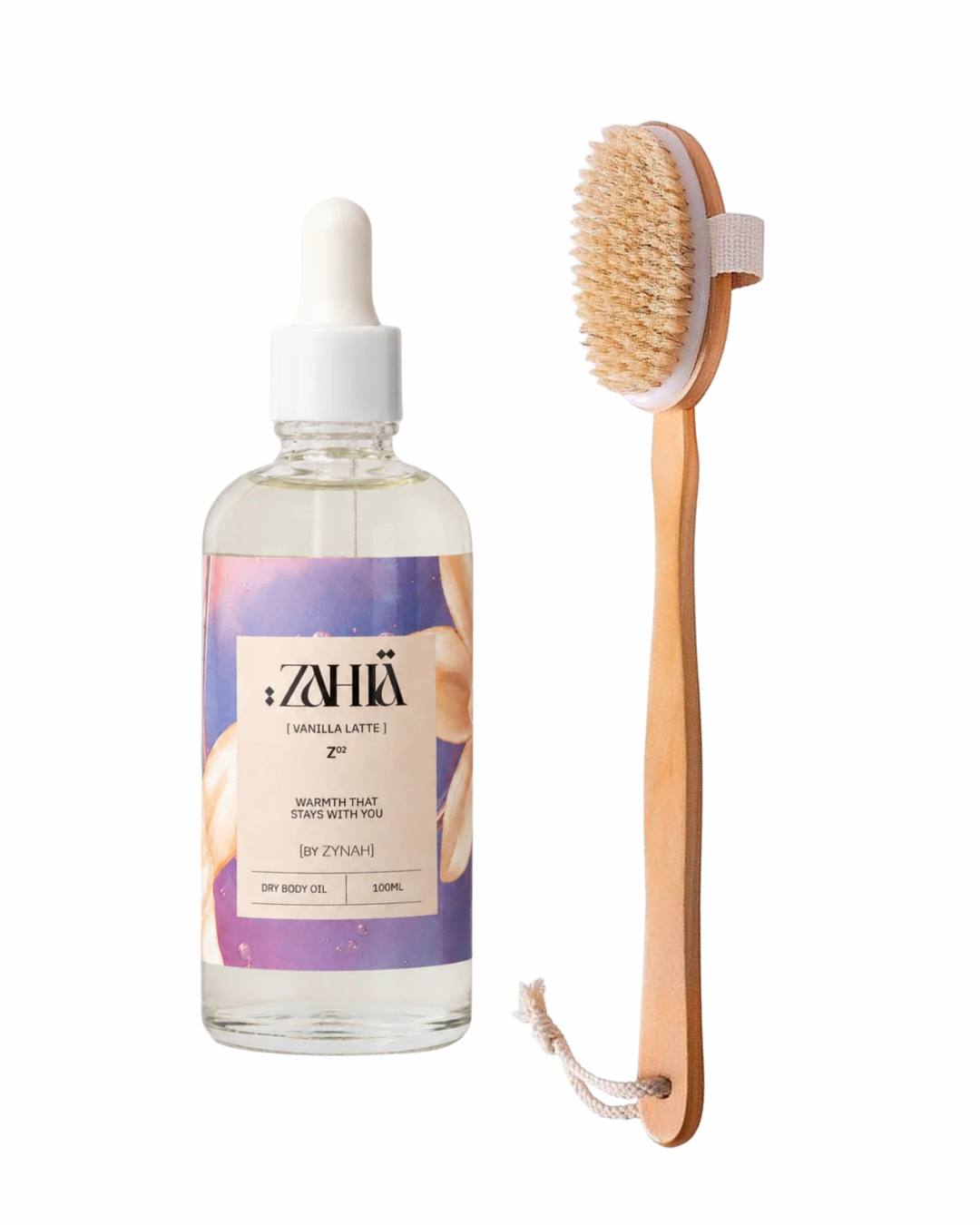 Dry Brush + Zahia Dry Oil Vanilla Latte on ZYNAH