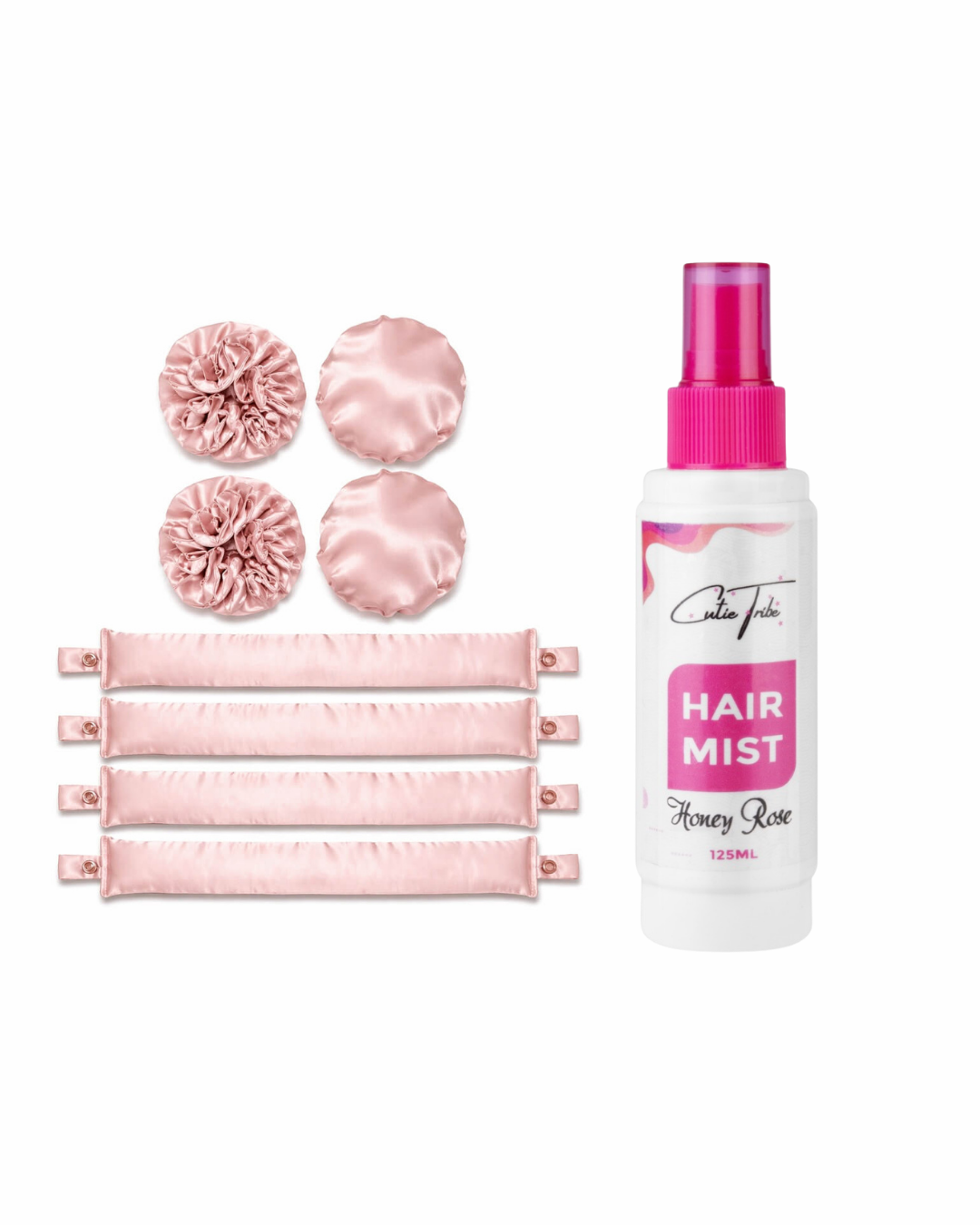 Satin Heatless Hair Curlers + CT Hair Mist (Honey Rose)