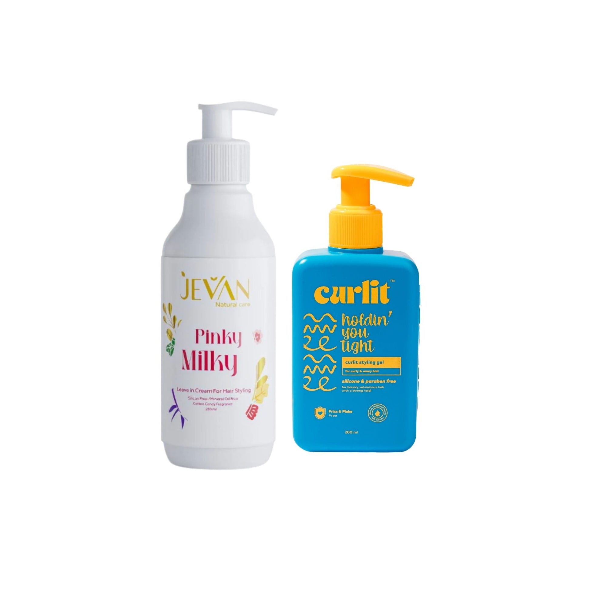 Curl Besties Bundle ( Jevan Pinky Milky Leave- In & Curlit Holdin’ You Tight Gel ) on ZYNAH