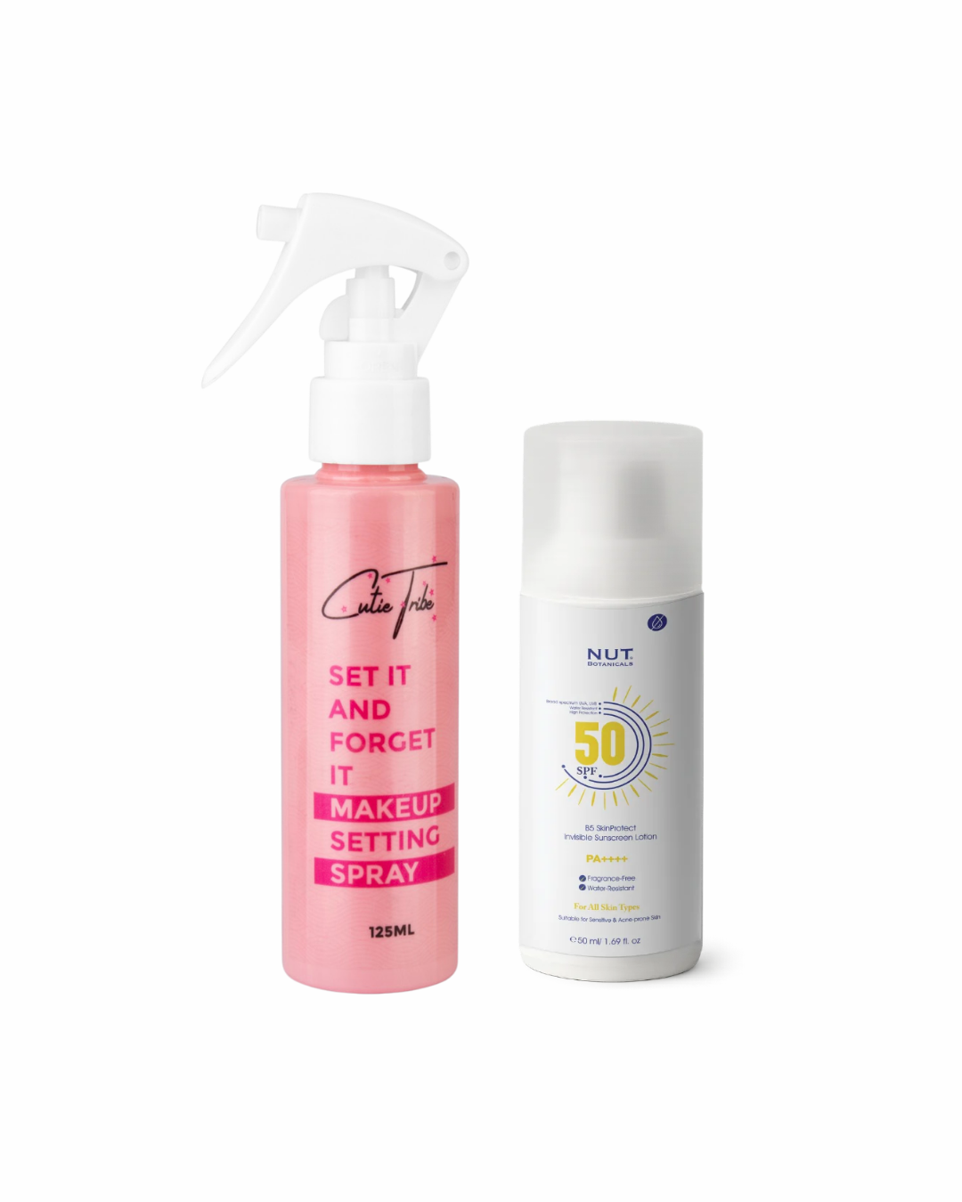 Nut SPF50 Sunscreen Lotion + Cutie Tribe Setting Spray on ZYNAH