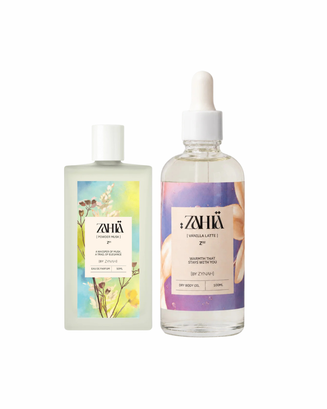 Zahia Powder Musk Perfume + Dry Body Oil Vanilla Latte on ZYNAH