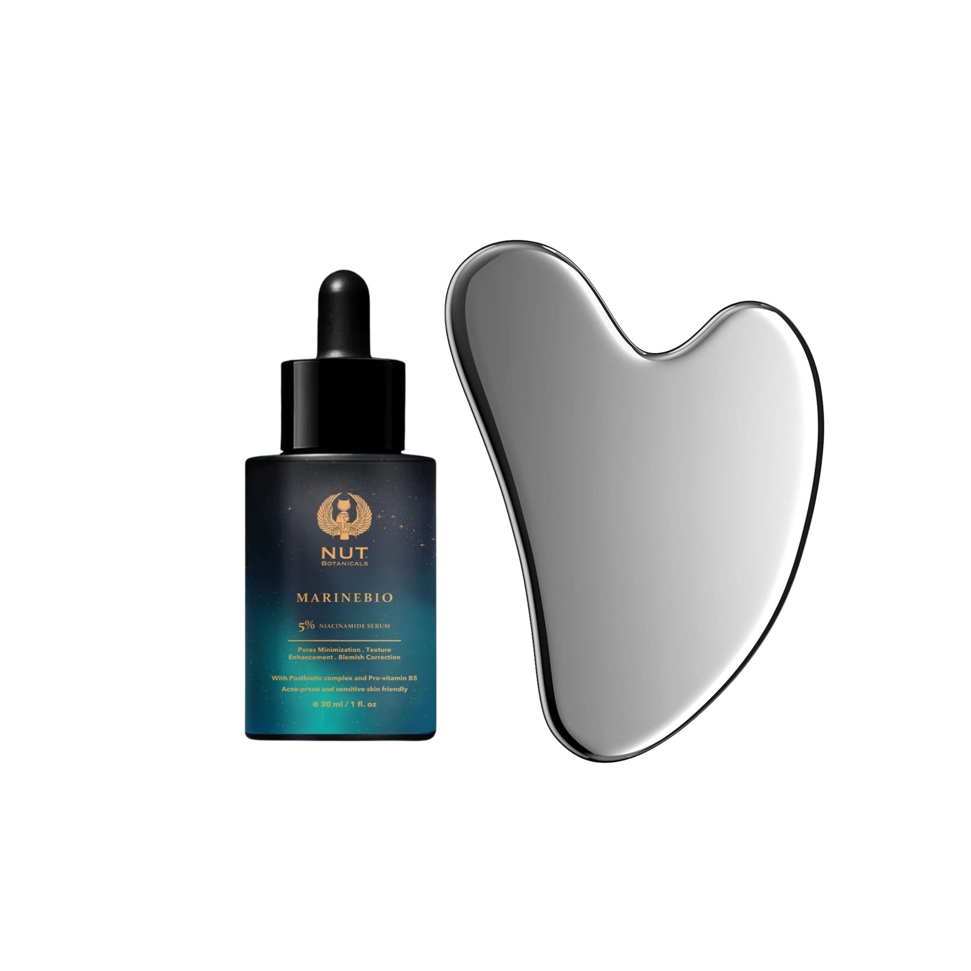 Gua Sha + Nut MarineBio 5% Niacinamide Face Serum on ZYNAH