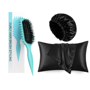 Viral Curly Brush + Satin Hair Bonnet + Satin Pillowcase on ZYNAH