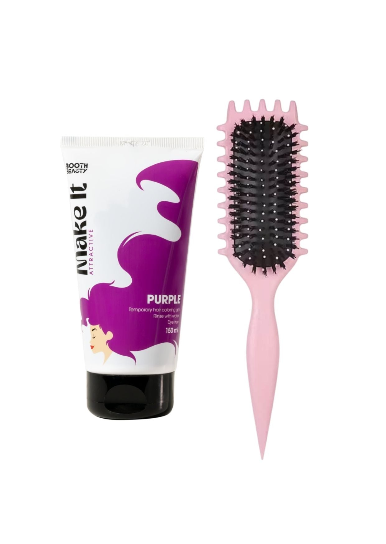 Viral Curly Hair Brush +Make It Temporary Hair Coloring Gel