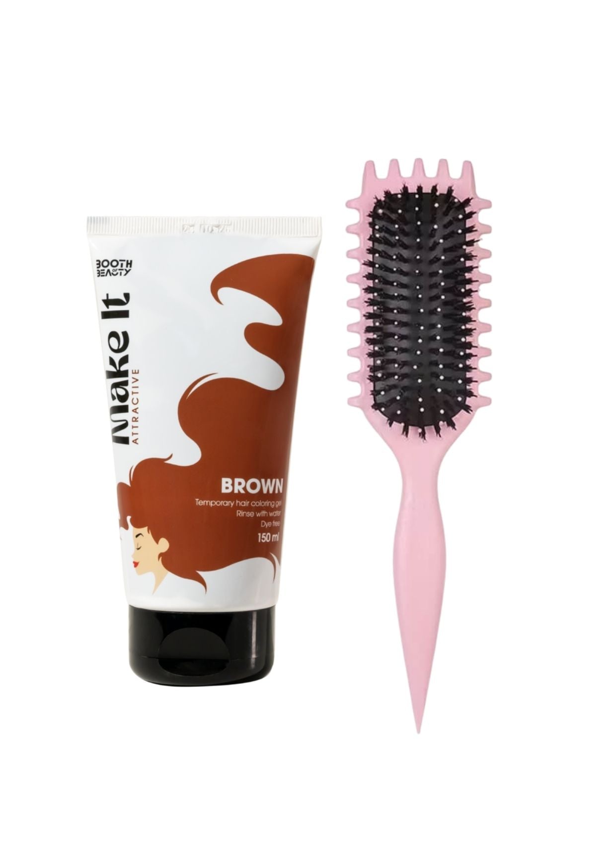 Viral Curly Hair Brush +Make It Temporary Hair Coloring Gel on ZYNAH