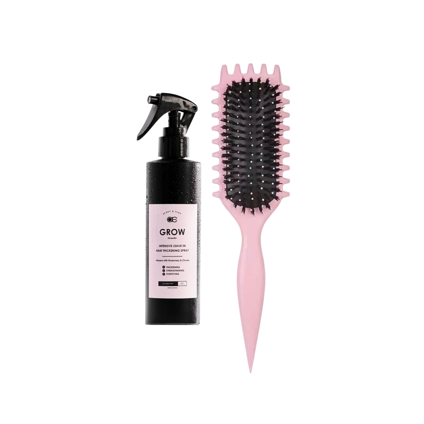 Zynah Curly Brush + Braes Thickening & Growth Spray on ZYNAH