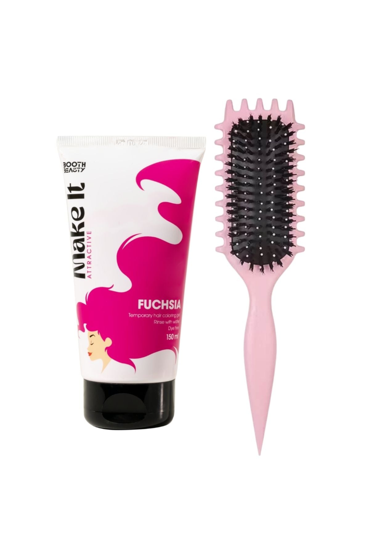 Viral Curly Hair Brush +Make It Temporary Hair Coloring Gel