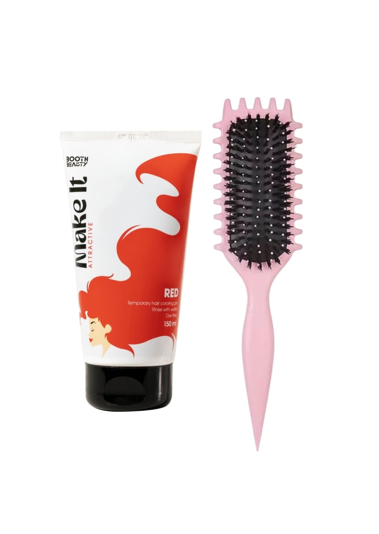 Viral Curly Hair Brush +Make It Temporary Hair Coloring Gel