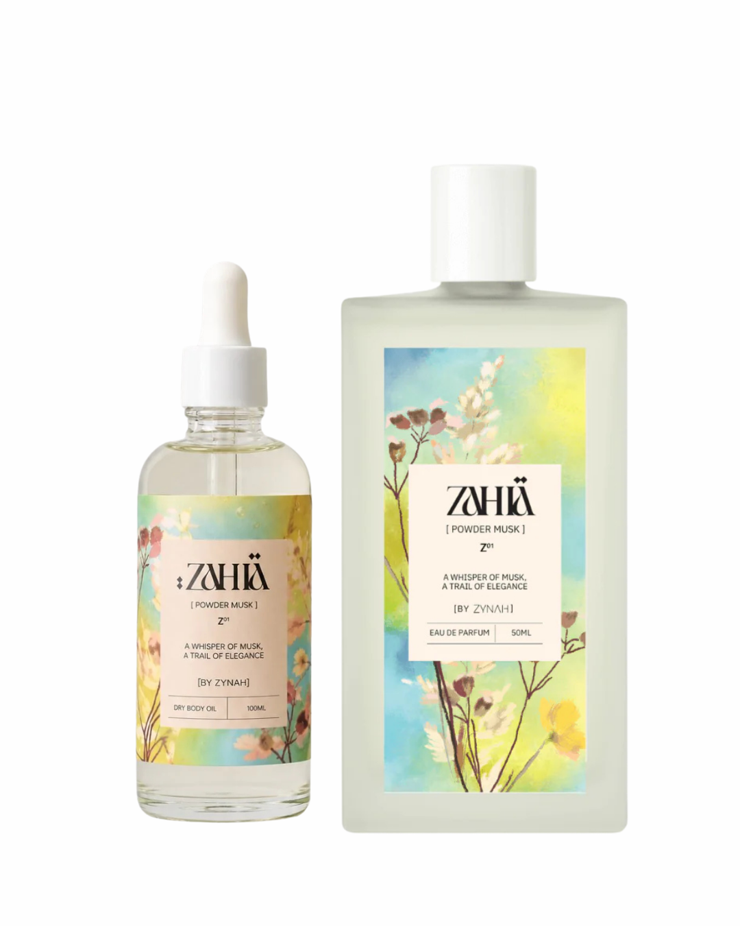 Zahia Powder Musk ( Perfume 50ml + Dry Oil 100ml ) on ZYNAH
