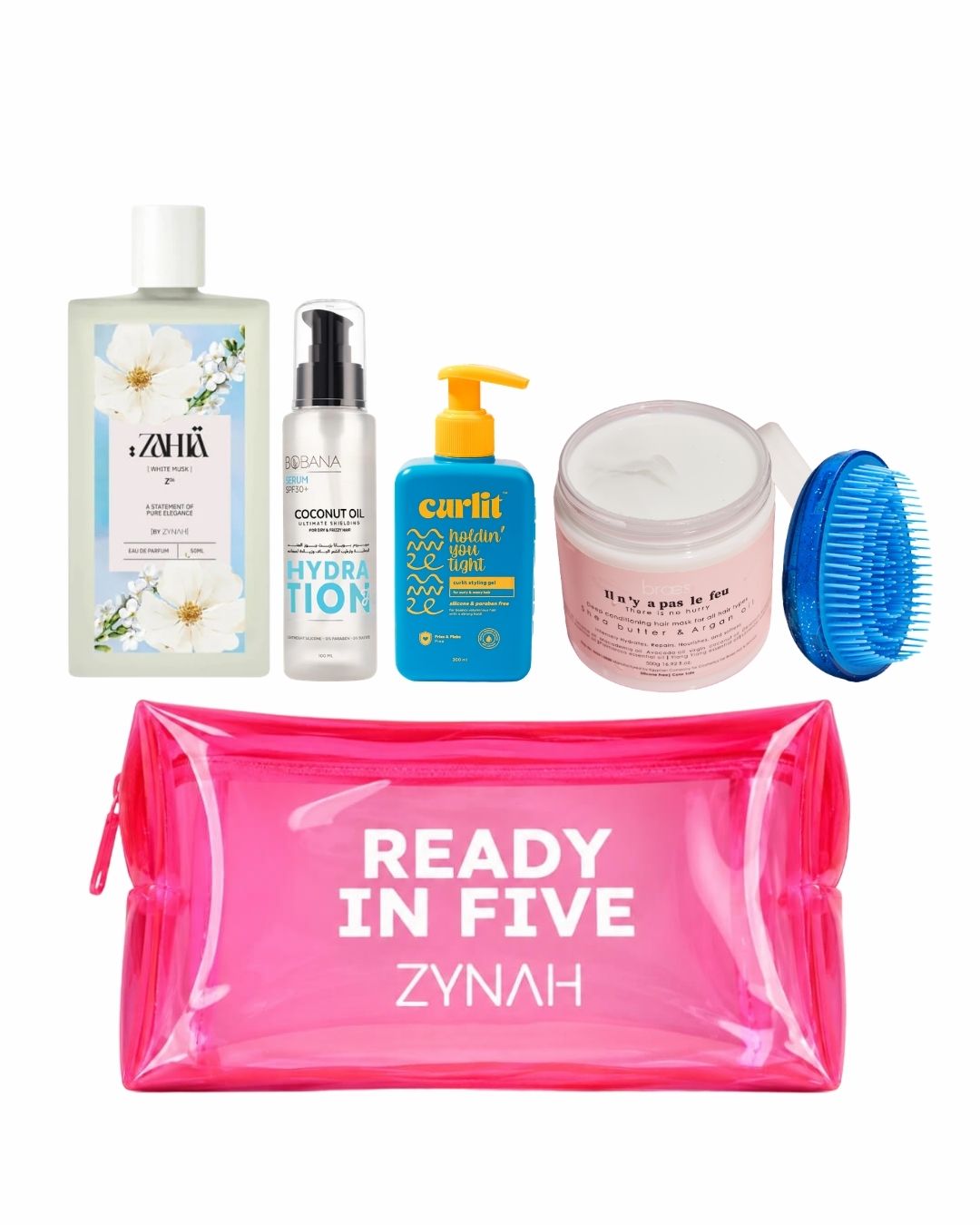 Summer Refresh Kit (Hair Serum, Hair Mask, Perfume, Gel, Silcone Brush) on ZYNAH