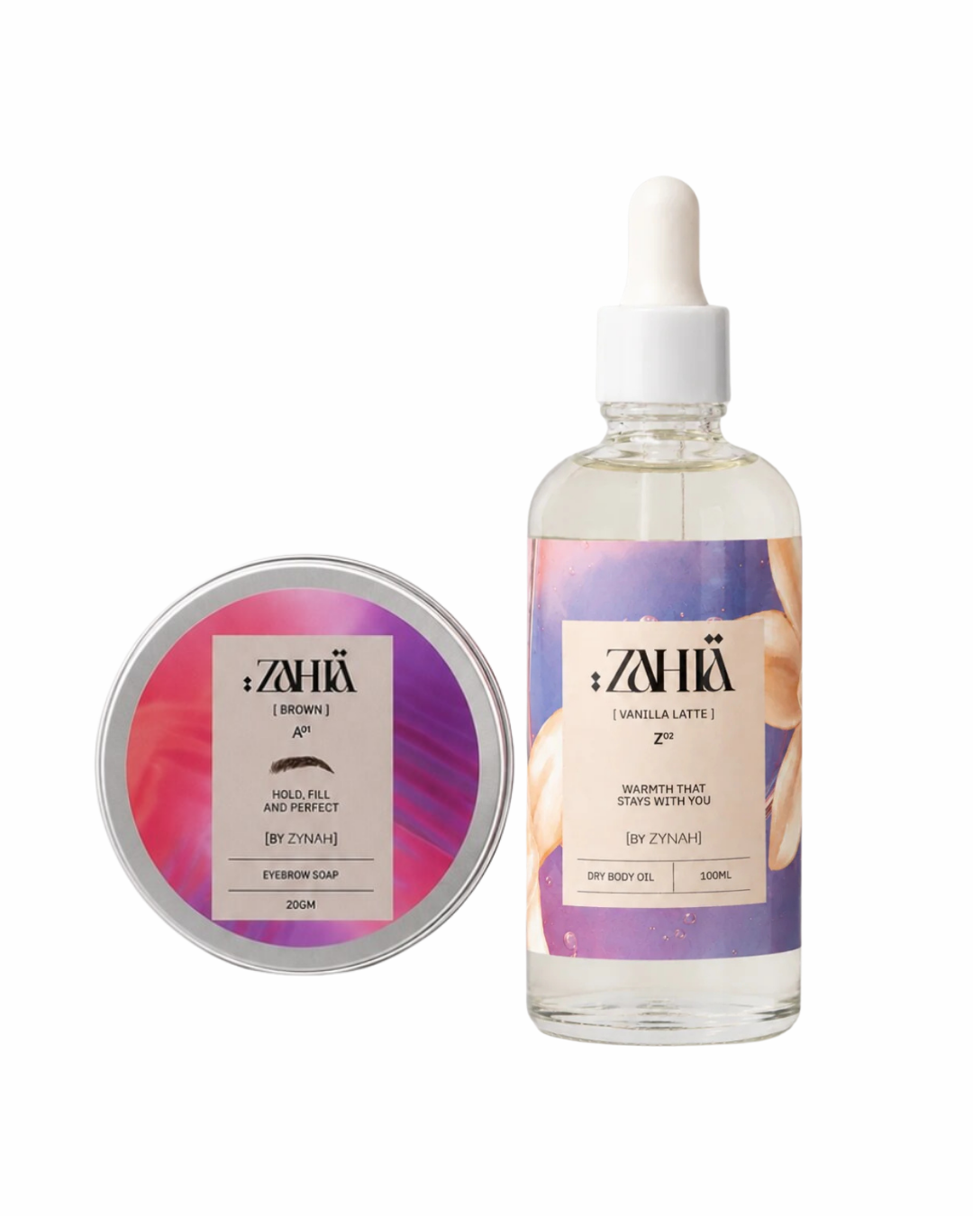 Zahia Brown Brow Soap + Dry Oil Vanilla Latte 100ml on ZYNAH