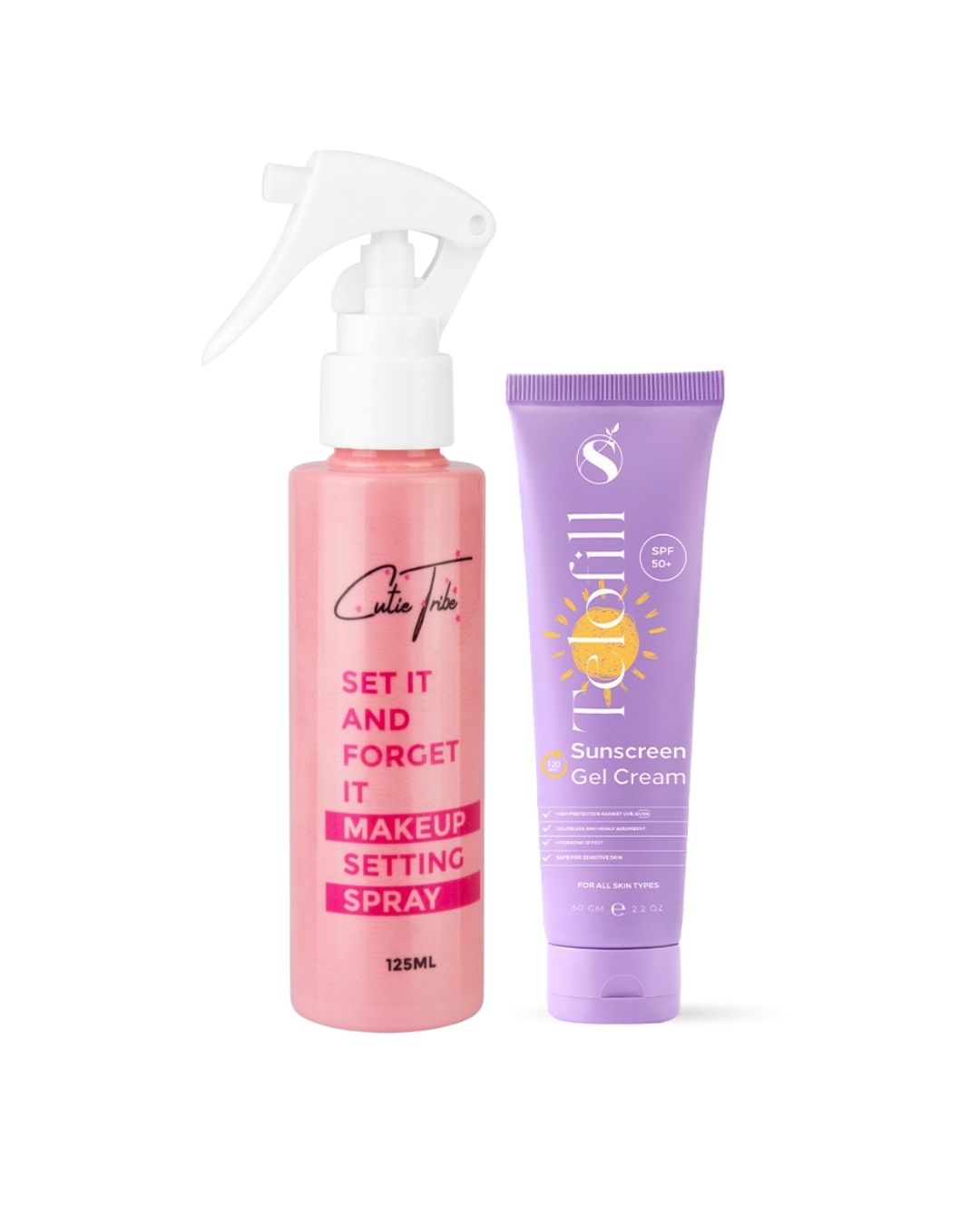 Beach Needs ( Telofill Sunscreen Gel Cream SPF 50+ + CT Setting Spray ) on ZYNAH