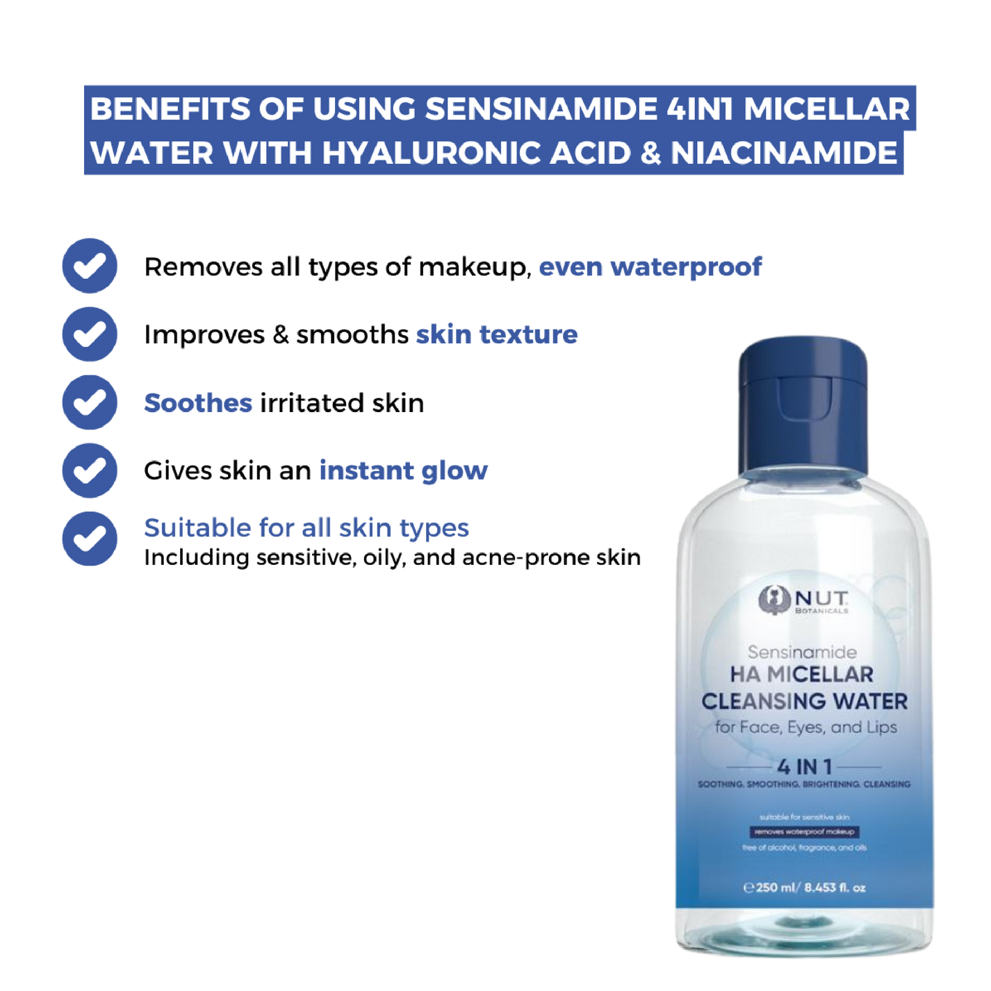 Sensinamide HA Micellar Cleansing Water (4 in 1)