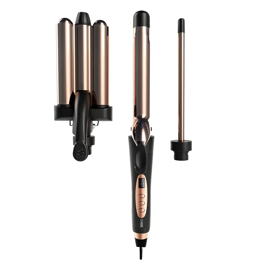 CH&BE 3-in-1 Titanium Waver Set, Loose, Beachy & Tight Curls