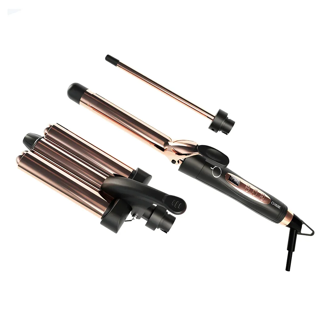 CH&BE 3-in-1 Titanium Waver Set, Loose, Beachy & Tight Curls