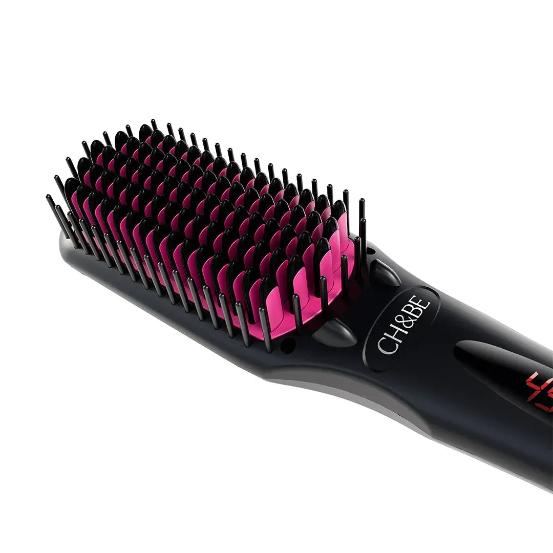 CH&BE Ionic Ceramic Straightening Brush  Nano Comb Design & Adjustable 170–450°F Heat