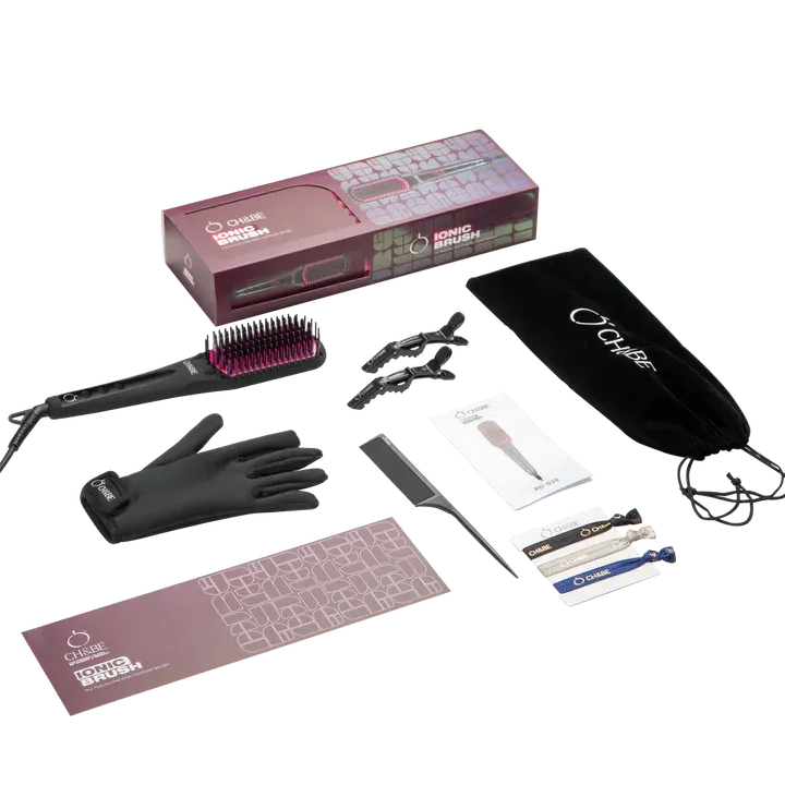 CH&BE Ionic Ceramic Straightening Brush  Nano Comb Design & Adjustable 170–450°F Heat