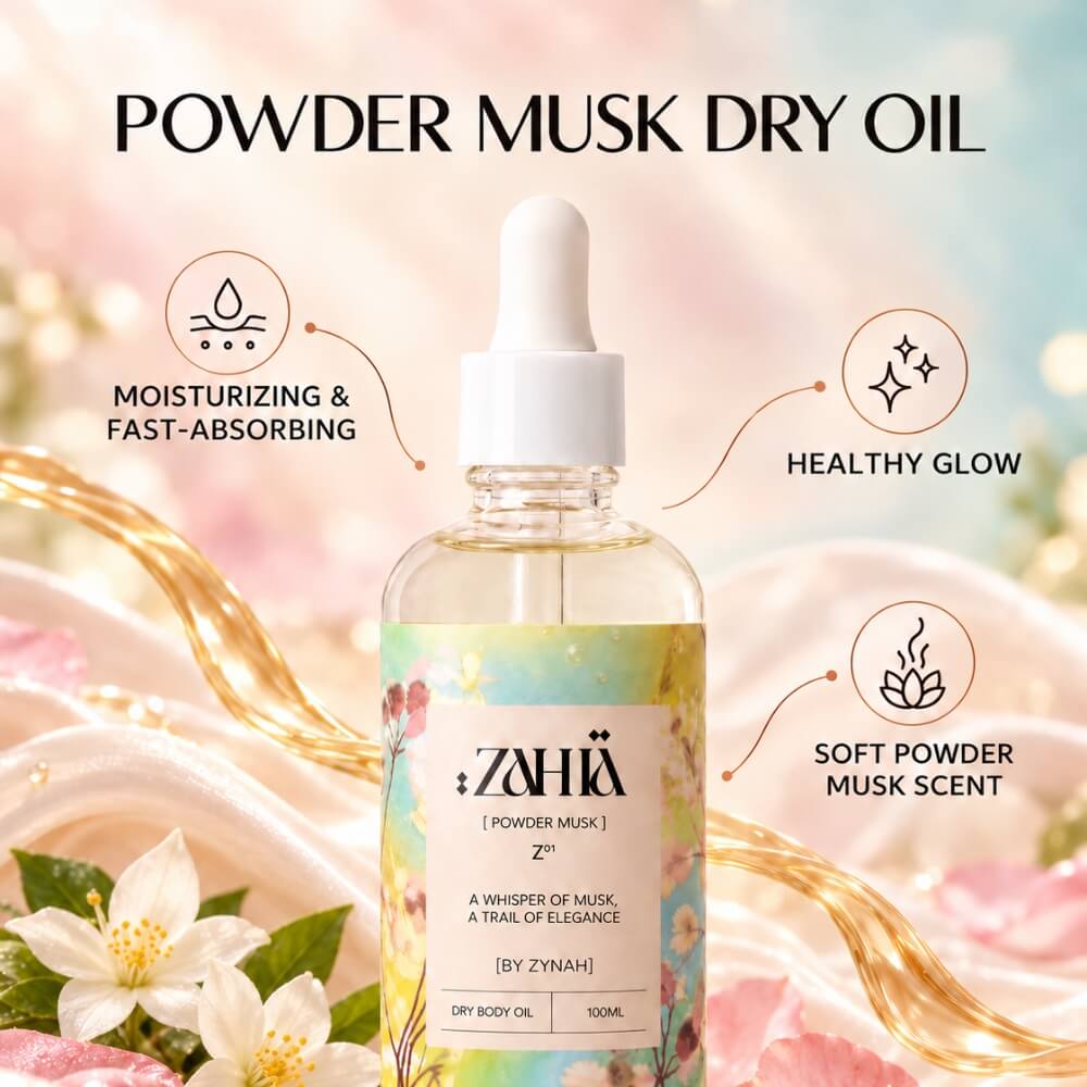 Zahia Dry Body Oil Powder Musk 100ml