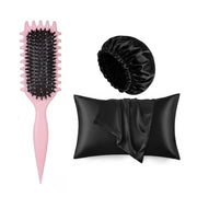 Viral Curly Brush + Satin Hair Bonnet + Satin Pillowcase
