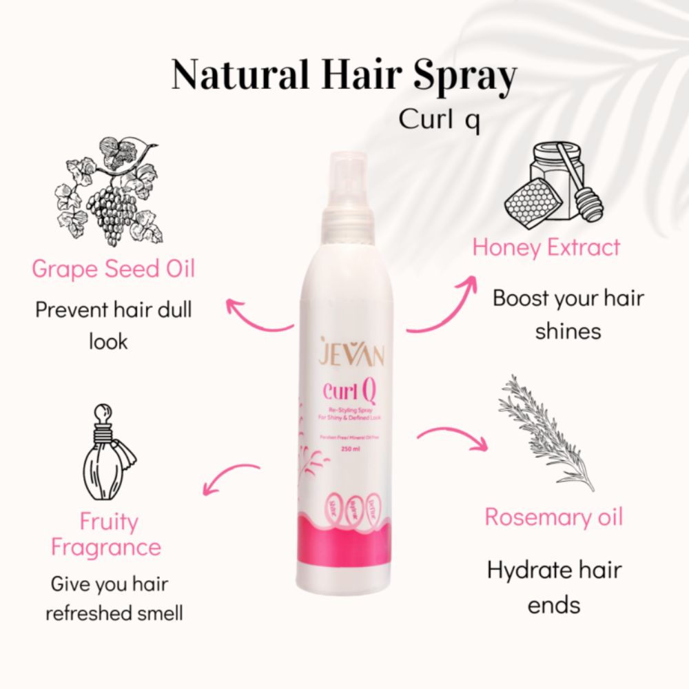 JEVAN Curl Q Hair Restyle Spray on ZYNAH 