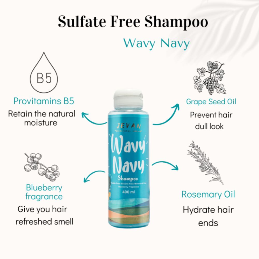 Jevan Wavy Navy Sulfate Free Shampoo