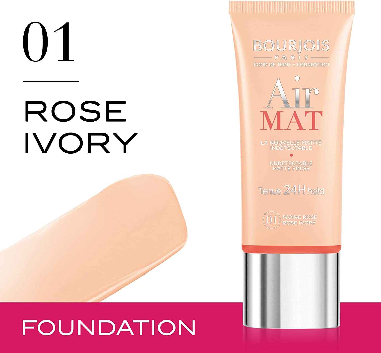 Bourjois Air Mat 24H Foundation (Rose Ivory 01) on ZYNAH Egypt