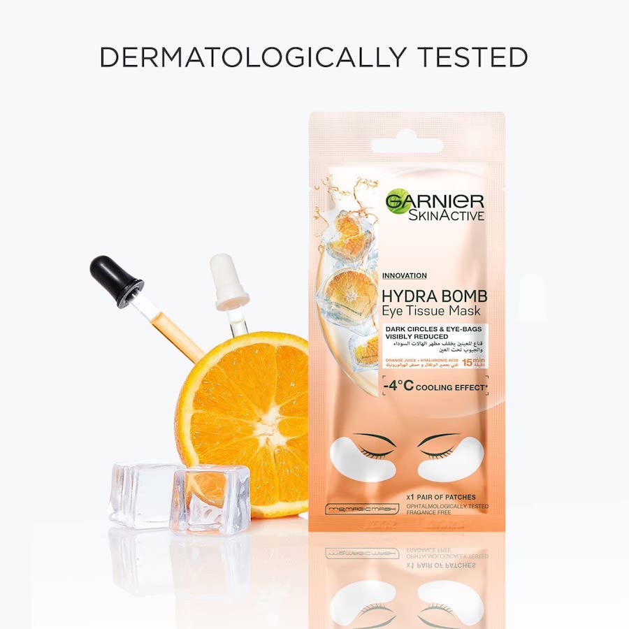 Garnier Hydra Bomb Eye Anti Dark Circles Mask With Orange Juice - ZYNAH