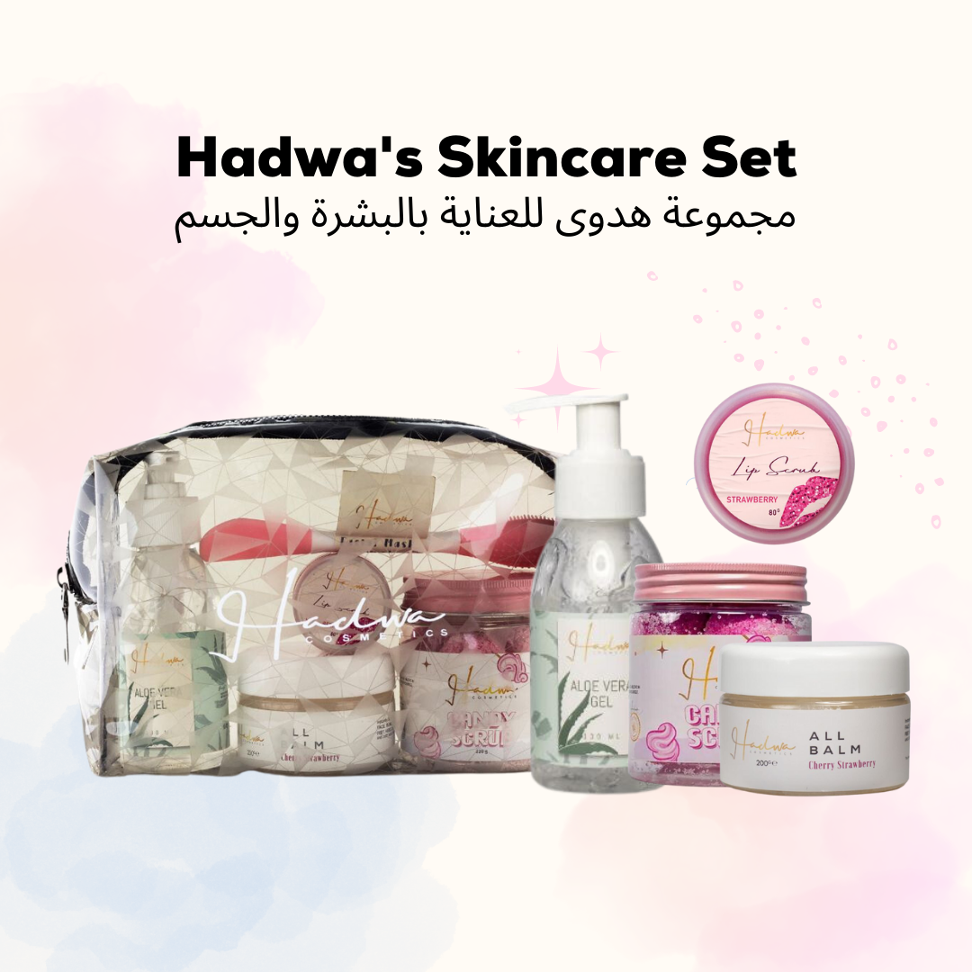 Hadwa's Skincare gift set on ZYNAH ( Aleovera gel, Body Cream, Body scrub, Lip scrub )