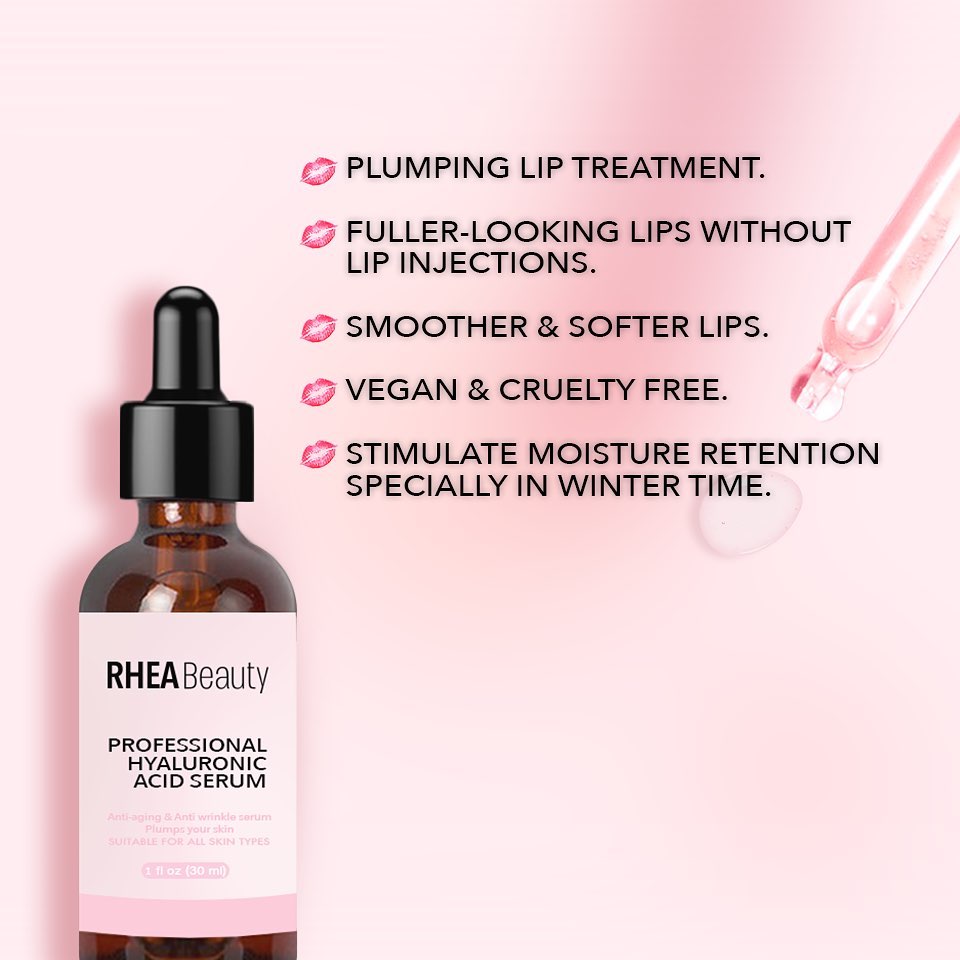 Hyaluronic Lip Plumping Serum by Rhea Beauty - ZYNAH: Shop online in Egypt for beauty products - skincare, makeup, hair, clean beauty