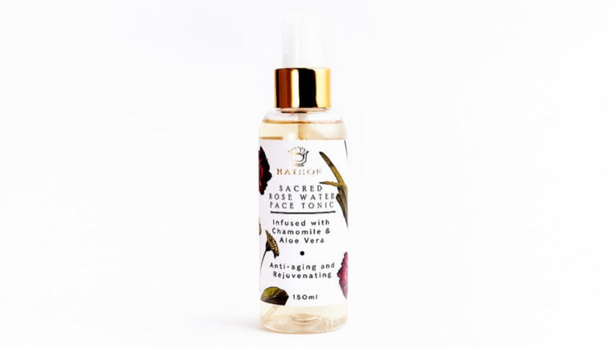 Sacred Rose Water Face Tonic (Chamomile & Aloe Vera) by Hathor Organics - shop online in Egypt beauty products on Zynah.me