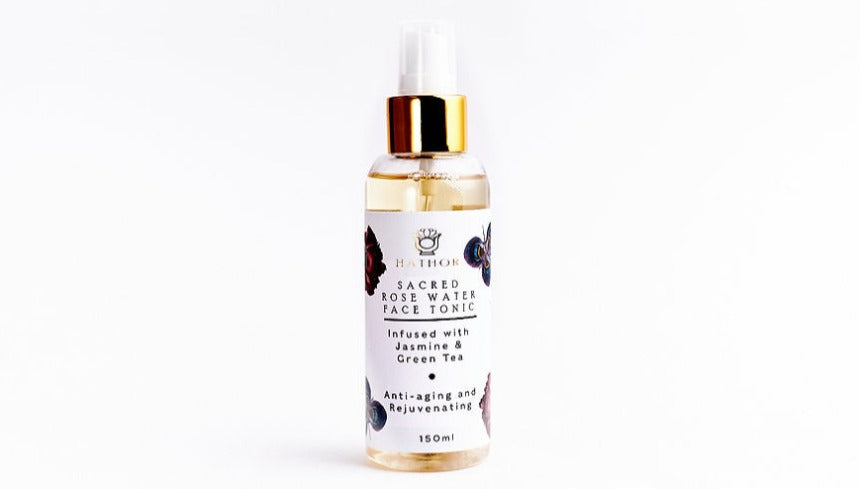Sacred Rose Water Face Tonic (Jasmine & Green Tea) by Hathor Organics on Zynah.me - shop online for beauty products in Egypt