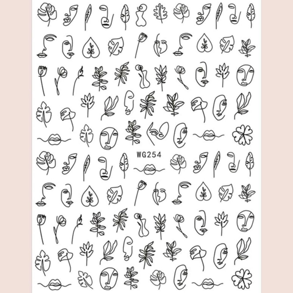 Abstract Nail Art Stickers (Black & White) on Zynah