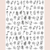 Abstract Nail Art Stickers (Black & White) on Zynah