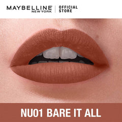 Maybelline Sensational Liquid Matte Nude Lipstick (01 Bare It All) on ZYNAH EGYPT